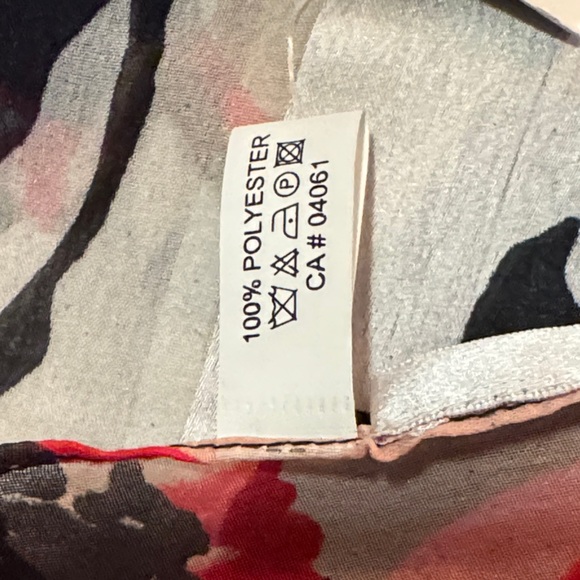 Tanjay Red, Beige, Black and Blue Floral Scarf - Picture 5 of 9